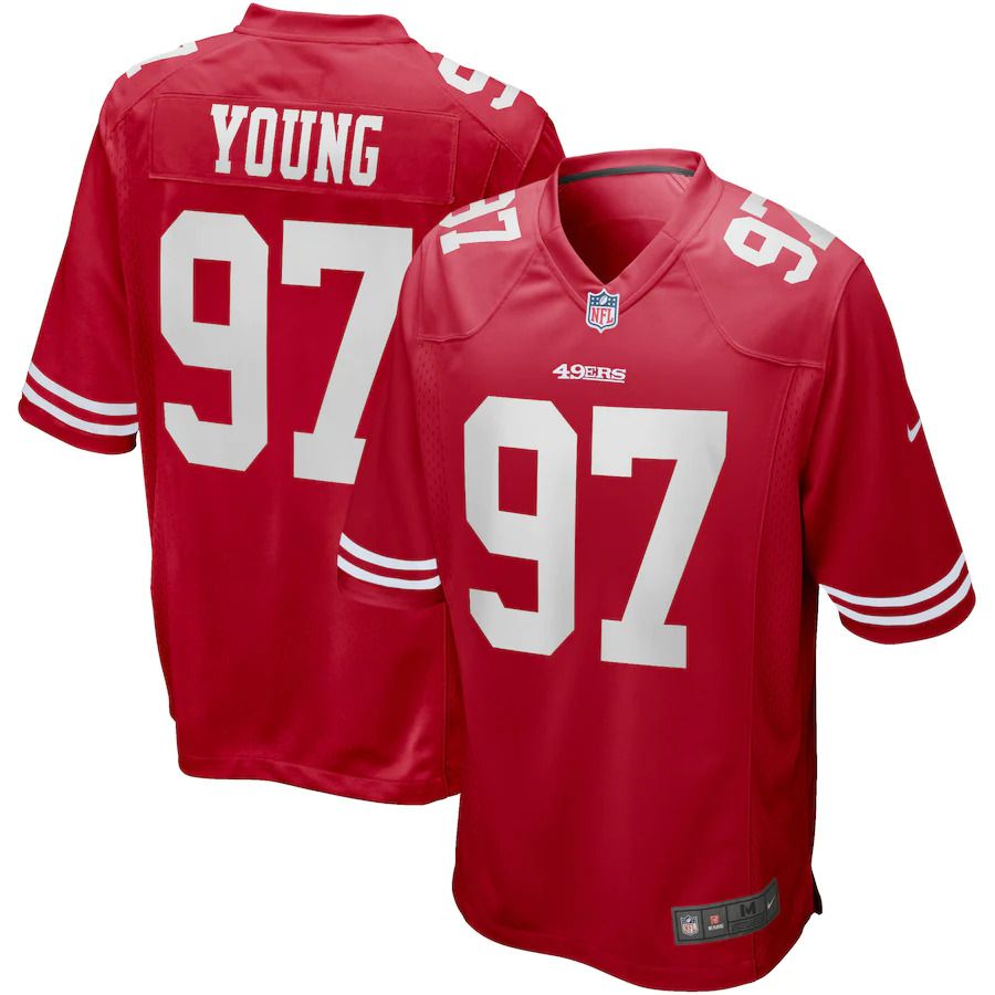 Men San Francisco 49ers #97 Bryant Young Nike Scarlet Game Retired Player NFL Jersey